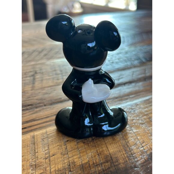 Vintage Disney Mickey Mouse Black & White Ceramic Salt Shaker 4.5" Tall - Picture 4 of 7
